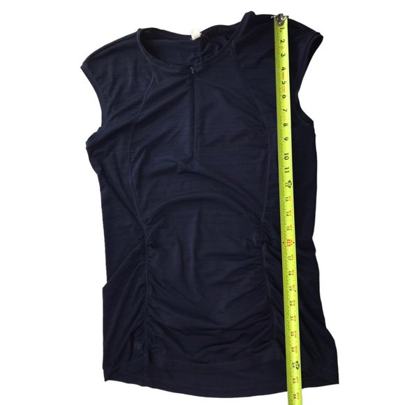 ATHLETA Pacifica 1/2 Zip Cap Sleeve Rash Guard Shirt Short Sleeve Size Women's M - Picture 7 of 8